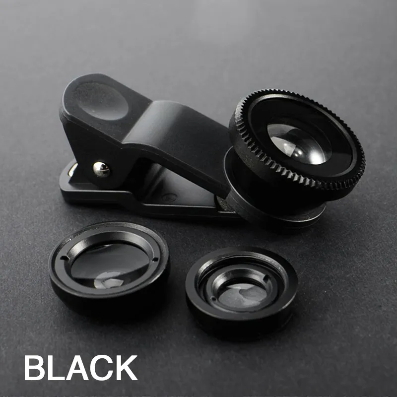 3In1 Fisheye Wide Angle Micro Camera Lens for Iphone Xiaomi Redmi 3IN1 Zoom Fish Eye Len on Smartphone Lenses with Phone Clip - Image 2