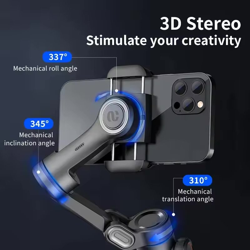 SmartXE 3-Axis Handheld AI Gimbal Stabilizer – AI Face Tracking for iPhone & Android, Perfect for TikTok, Vlogs, and Smooth Video Recording - Image 5