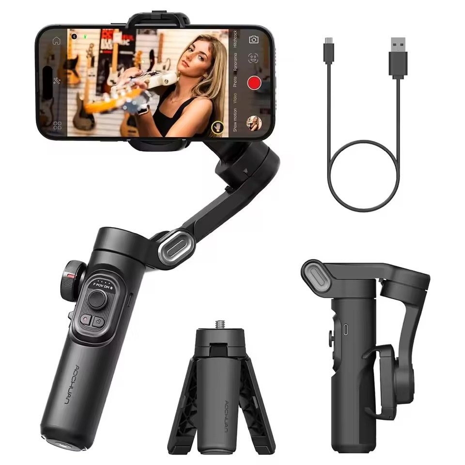 SmartXE 3-Axis Handheld AI Gimbal Stabilizer – AI Face Tracking for iPhone & Android, Perfect for TikTok, Vlogs, and Smooth Video Recording - Image 2