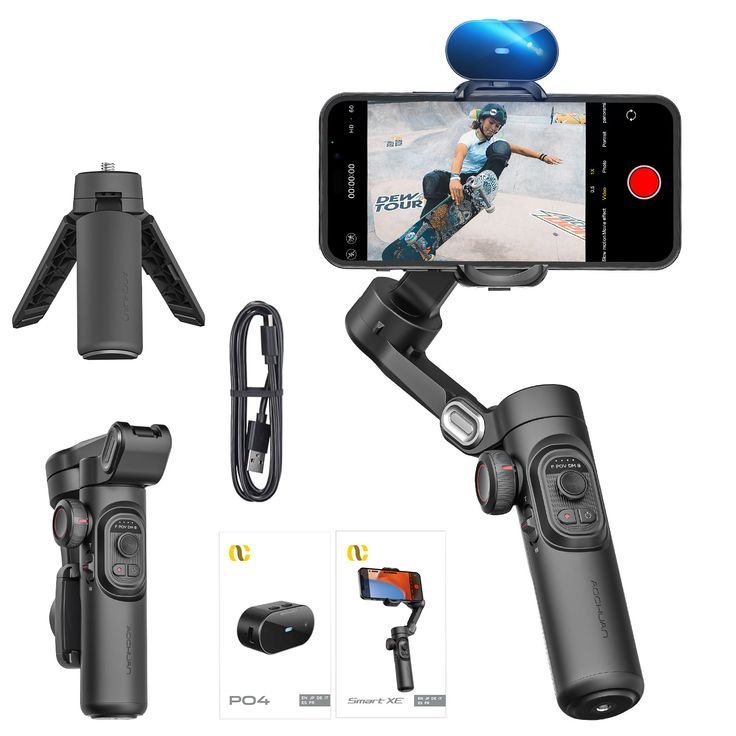 SmartXE 3-Axis Handheld AI Gimbal Stabilizer – AI Face Tracking for iPhone & Android, Perfect for TikTok, Vlogs, and Smooth Video Recording - Image 3