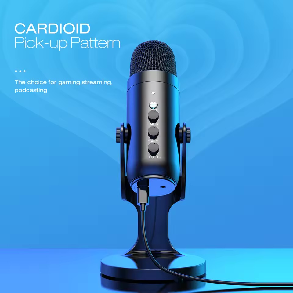 USB Microphone for PC Mac Gaming Recording Stream Podcast, Computer Condenser Mic with Phone Adapter Headphone Output - Image 2