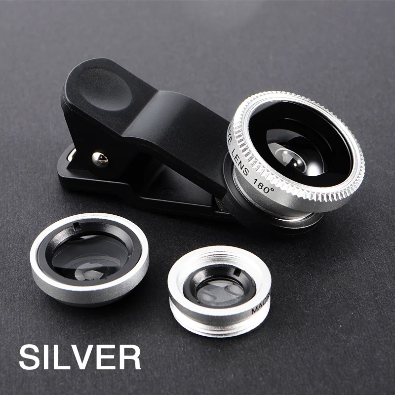 3In1 Fisheye Wide Angle Micro Camera Lens for Iphone Xiaomi Redmi 3IN1 Zoom Fish Eye Len on Smartphone Lenses with Phone Clip - Image 9